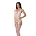 Бодістокінг Passion BS066 One Size, White, комбінезон, імітація панчіх і пояса з гартерами - Фото №1