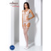 Бодістокінг Passion BS066 One Size, White, комбінезон, імітація панчіх і пояса з гартерами - Фото №2
