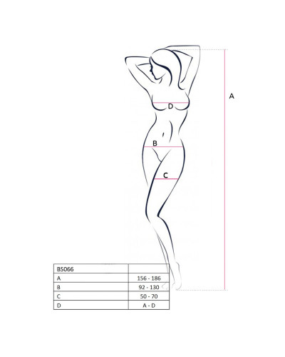 Бодістокінг Passion BS066 One Size, White, комбінезон, імітація панчіх і пояса з гартерами - Фото №4