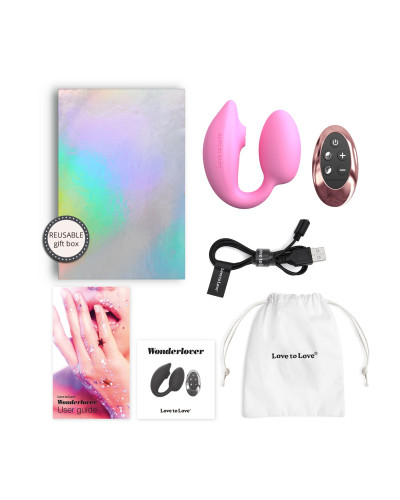 Виброяйцо с вакуумной клиторальной стимуляцией Love To Love Wonderlover PINK PASSION - Фото №6
