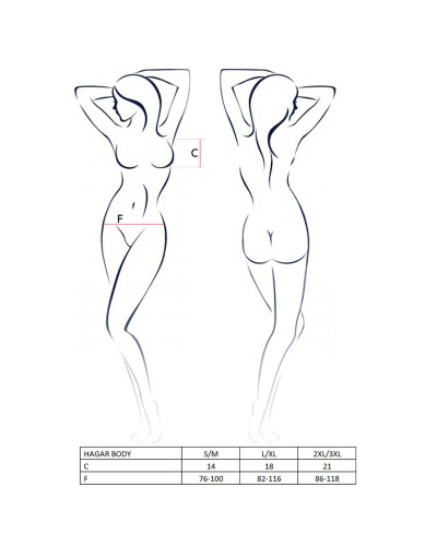 Боді-монокіні Passion Exclusive HAGAR BODY L/XL, black - Фото №7