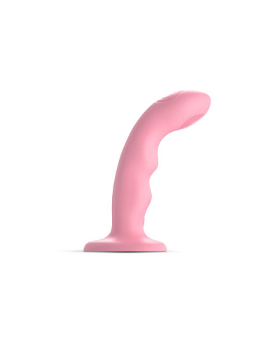 Насадка для страпона с двойной точечной пульсацией Strap-On-Me TAPPING DILDO WAVE – CORAL PINK, М - Фото №1