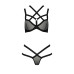 Комплект білизни Passion Exclusive HAGAR SET S/M, black, стрепи трусики та ліф - Фото №5