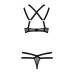 Комплект білизни Passion Exclusive HAGAR SET S/M, black, стрепи трусики та ліф - Фото №6