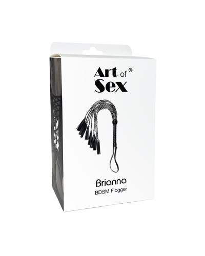 Ажурная плеть из экокожи Art of Sex - Brianna, цвет черный - Фото №4