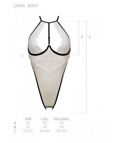 Боди с доступом Passion CHIKA BODY S/M, cream - Фото №5