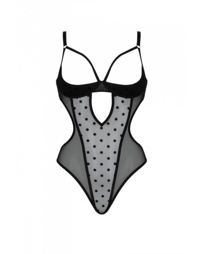 Эротическое боди Passion MARINA BODY, XXL/XXXL, black, с открытыми чашками - Фото №3