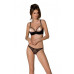 Еротичний комплект Passion MARINA SET WITH OPEN BRA, S/M, black, відкриті чашки - Фото №1