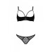 Еротичний комплект Passion MARINA SET WITH OPEN BRA, S/M, black, відкриті чашки - Фото №3