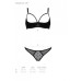 Еротичний комплект Passion MARINA SET WITH OPEN BRA, S/M, black, відкриті чашки - Фото №5