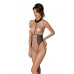 Еротичне боді Passion TRISHA BODY, S/M, beige, з відкритими чашками - Фото №1