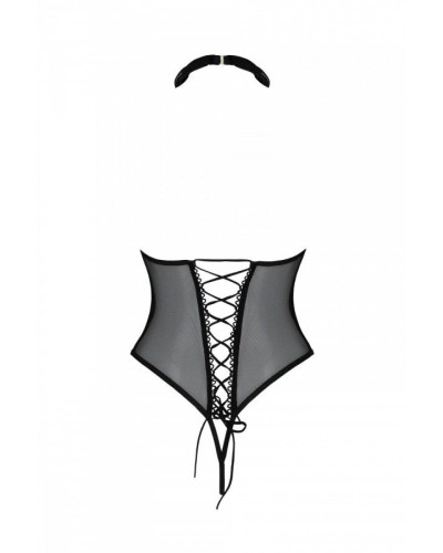 Еротичне боді Passion TRISHA BODY, S/M, black, з відкритими чашками - Фото №4