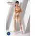 Сітчасті панчохи-стокінги Passion S011 One Size, White, імітація гартерів, відкритий доступ - Фото №2
