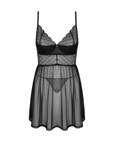 Еротичний комплект Obsessive Chemeris babydoll & thong XL/2XL, пеньюар та стрінги - Фото №3