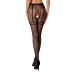 Колготки-бодістокінги Passion S012 One Size, Black, імітація панчіх, пояса та мереживних трусиків - Фото №2