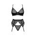 Комплект Obsessive Chemeris 3-pcs set XS/S, стрінги, пояс для панчіх, бюстгальтер - Фото №3
