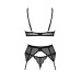 Комплект Obsessive Chemeris 3-pcs set XS/S, стрінги, пояс для панчіх, бюстгальтер - Фото №4