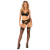 Комплект Obsessive Chemeris 3-pcs set XS/S, стрінги, пояс для панчіх, бюстгальтер - Фото №6