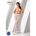 Колготки-бодістокінги Passion S012 One Size, White, імітація панчіх, пояса та мереживних трусиків - Фото №2