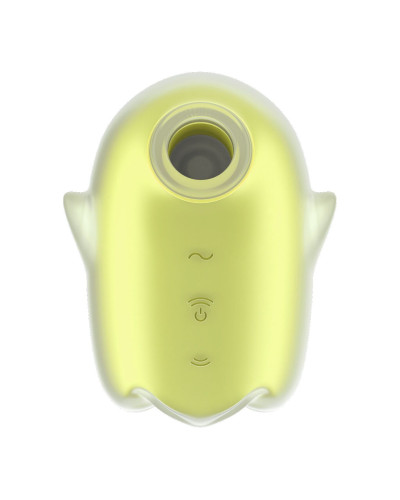Вакуумний кліторальний стимулятор з вібрацією Satisfyer Glowing Ghost Yellow, світиться в темряві - Фото №2