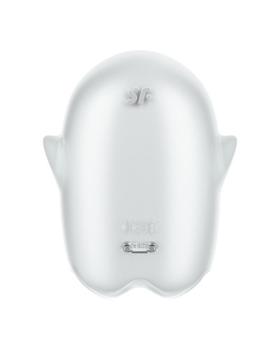 Вакуумный клиторальный стимулятор с вибрацией Satisfyer Glowing Ghost White, светится в темноте - Фото №5