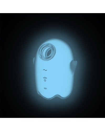Вакуумный клиторальный стимулятор с вибрацией Satisfyer Glowing Ghost White, светится в темноте - Фото №6