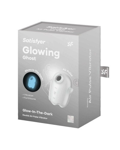 Вакуумный клиторальный стимулятор с вибрацией Satisfyer Glowing Ghost White, светится в темноте - Фото №7