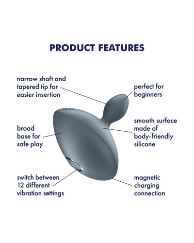 Анальна вібропробка Satisfyer Booty Absolute Beginners 4, для початківців, ввідна частина 3 см - Фото №5