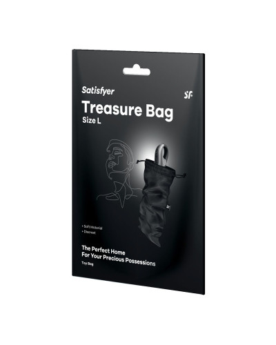 Мішечок для зберігання іграшок Satisfyer Treasure Bag L Black - Фото №3