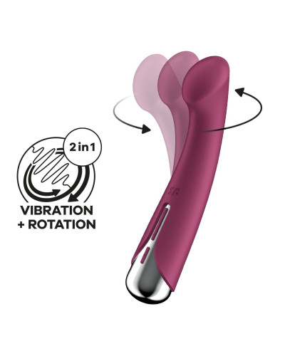 Вібратор з ротацією Satisfyer Spinning G-Spot 1 Red, плоский майданчик для стимуляції точки G - Фото №1
