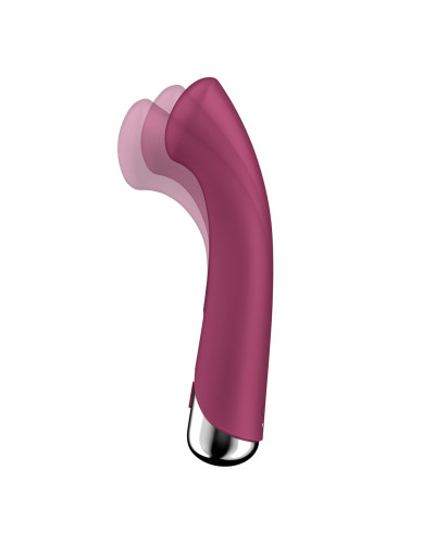 Вібратор з ротацією Satisfyer Spinning G-Spot 1 Red, плоский майданчик для стимуляції точки G - Фото №2