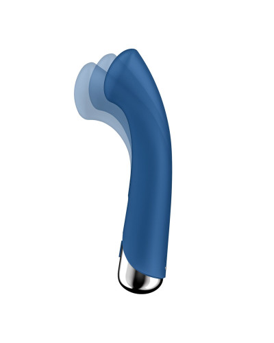 Вібратор з ротацією Satisfyer Spinning G-Spot 1 Blue, плоский майданчик для стимуляції точки G - Фото №2