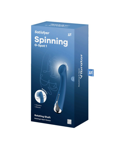 Вібратор з ротацією Satisfyer Spinning G-Spot 1 Blue, плоский майданчик для стимуляції точки G - Фото №8
