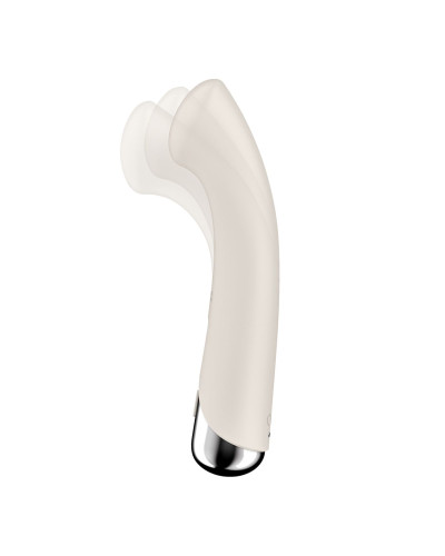 Вибратор с ротацией Satisfyer Spinning G-Spot 1 Beige, плоская площадка для стимуляции точки G - Фото №2