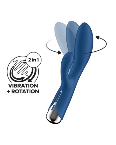 Вібратор-кролик з ротацією Satisfyer Spinning Rabbit 1 Blue, 3 мотори - Фото №1