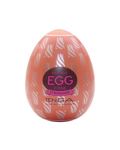 Мастурбатор-яйце Tenga Egg Cone, щільний TPE, пробник лубриканту 5 мл - Фото №1