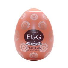 Мастурбатор-яйцо Tenga Egg Gear, плотный TPE, пробник лубриканта 5 мл
