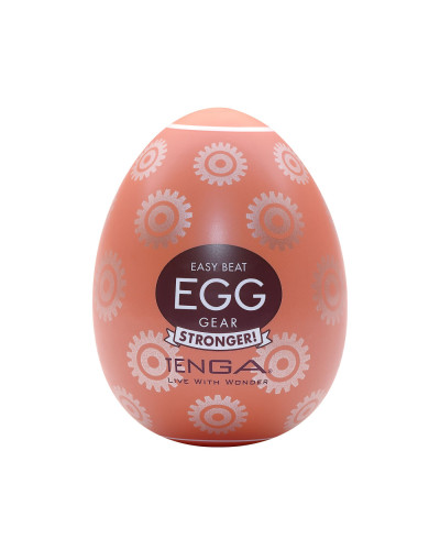 Мастурбатор-яйце Tenga Egg Gear, щільний TPE, пробник лубриканту 5 мл - Фото №1