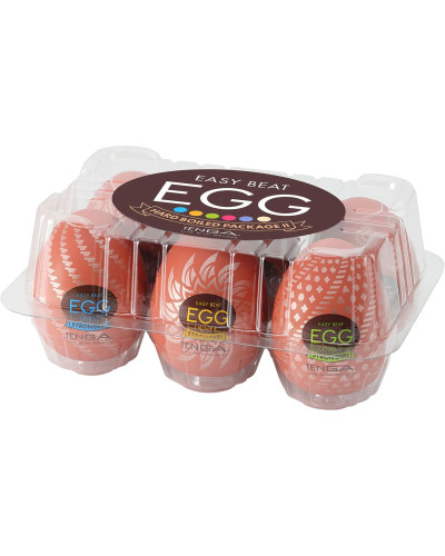 Набір мастурбаторів-яєць Tenga Egg Hard Boilded II Pack (6 яєць), щільний TPE, опукла текстура - Фото №5