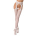 Мереживні колготки-бодістокінги Passion S014 One Size, White, імітація панчіх та пояса з гартерами - Фото №1