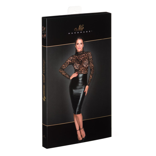 Сукня з мереживним топом Noir Handmade F228 Midi dress with soft lace top, 3XL, мокрий ефект