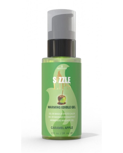 Зігрівальний масажний гель Sensuva Sizzle Lips Caramel Apple (59 мл), без цукру, їстівний - Фото №1