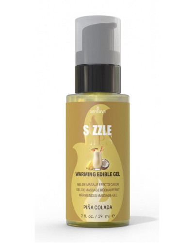 Зігрівальний масажний гель Sensuva Sizzle Lips Pina Colada (59 мл), без цукру, їстівний - Фото №1