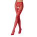 Сітчасті колготки з відкритим доступом Passion S015 One Size, Red, імітація панчіх і трусиків - Фото №1