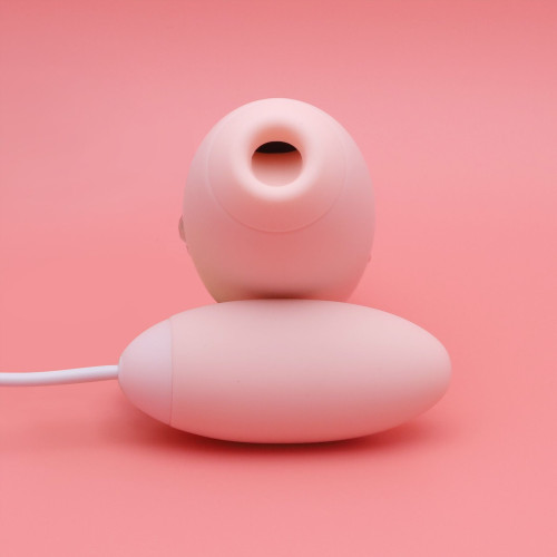 Вакуумний стимулятор з віброяйцем 2-в-1 KISSTOY Miss VV Pink