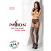 Сетчатые чулки-стокинги Passion S016 One Size, Black, имитация ажурного пояса с гартерами - Фото №7