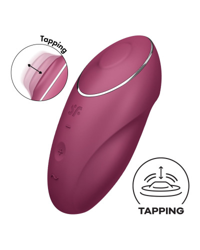 Вібростимулятор-пульсатор Satisfyer Tap & Climax 1 Red, ефект постукування пальцем, 2 мотори - Фото №1