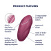 Вібростимулятор-пульсатор Satisfyer Tap & Climax 1 Red, ефект постукування пальцем, 2 мотори - Фото №7