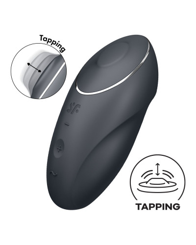 Вибростимулятор-пульсатор Satisfyer Tap & Climax 1 Grey, эффект постукивания пальцем, 2 мотора - Фото №1