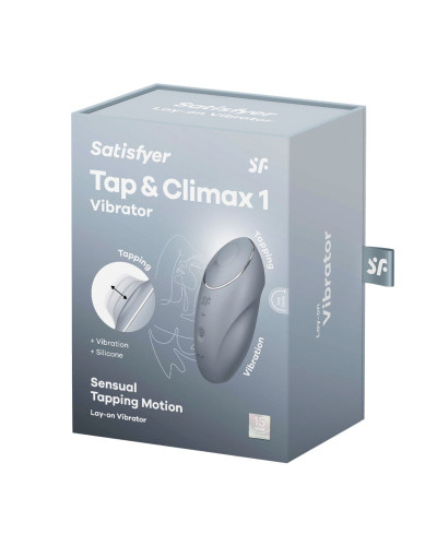Вибростимулятор-пульсатор Satisfyer Tap & Climax 1 Bluegrey, эффект постукивания пальцем, 2 мотора - Фото №8